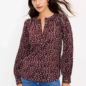 Floral Tie-Neck Blouse